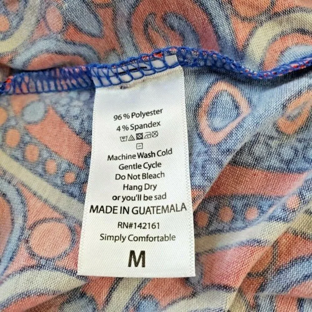 LuLaRoe Madison Pleated A-Line Skirt Red Blue Pockets‎ M Medium